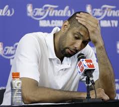 Tim Duncan head in hands interview