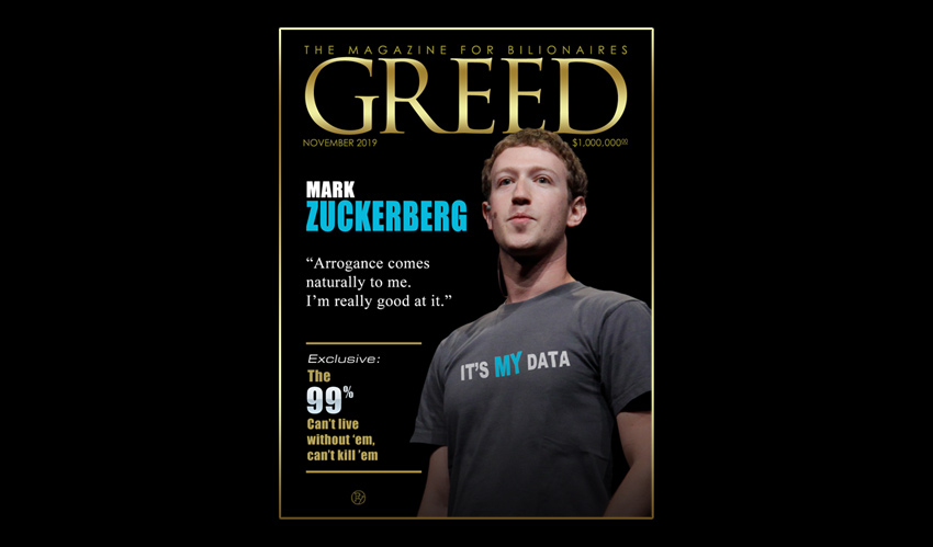 Run for Cover? Greed Magazine’s November Issue May Be Bad Timing for Mark Zuckerberg