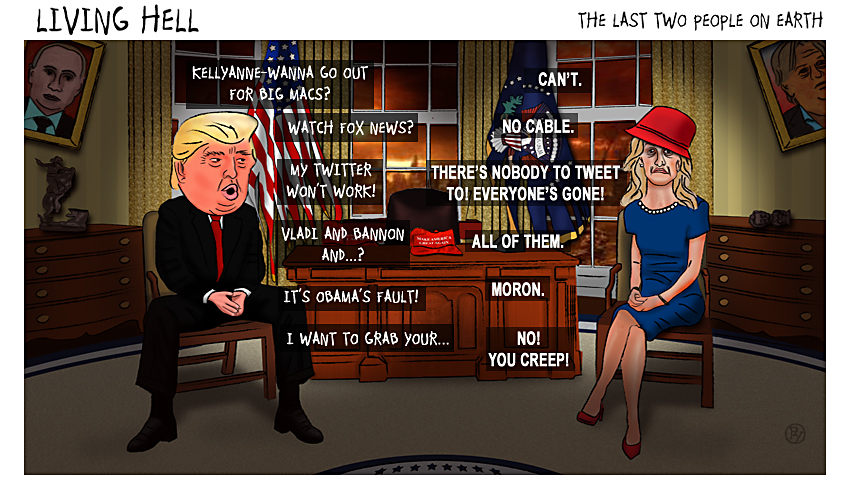 Last In The Bunker: Donald Trump and Kellyanne Conway’s Future Looks Bumpy