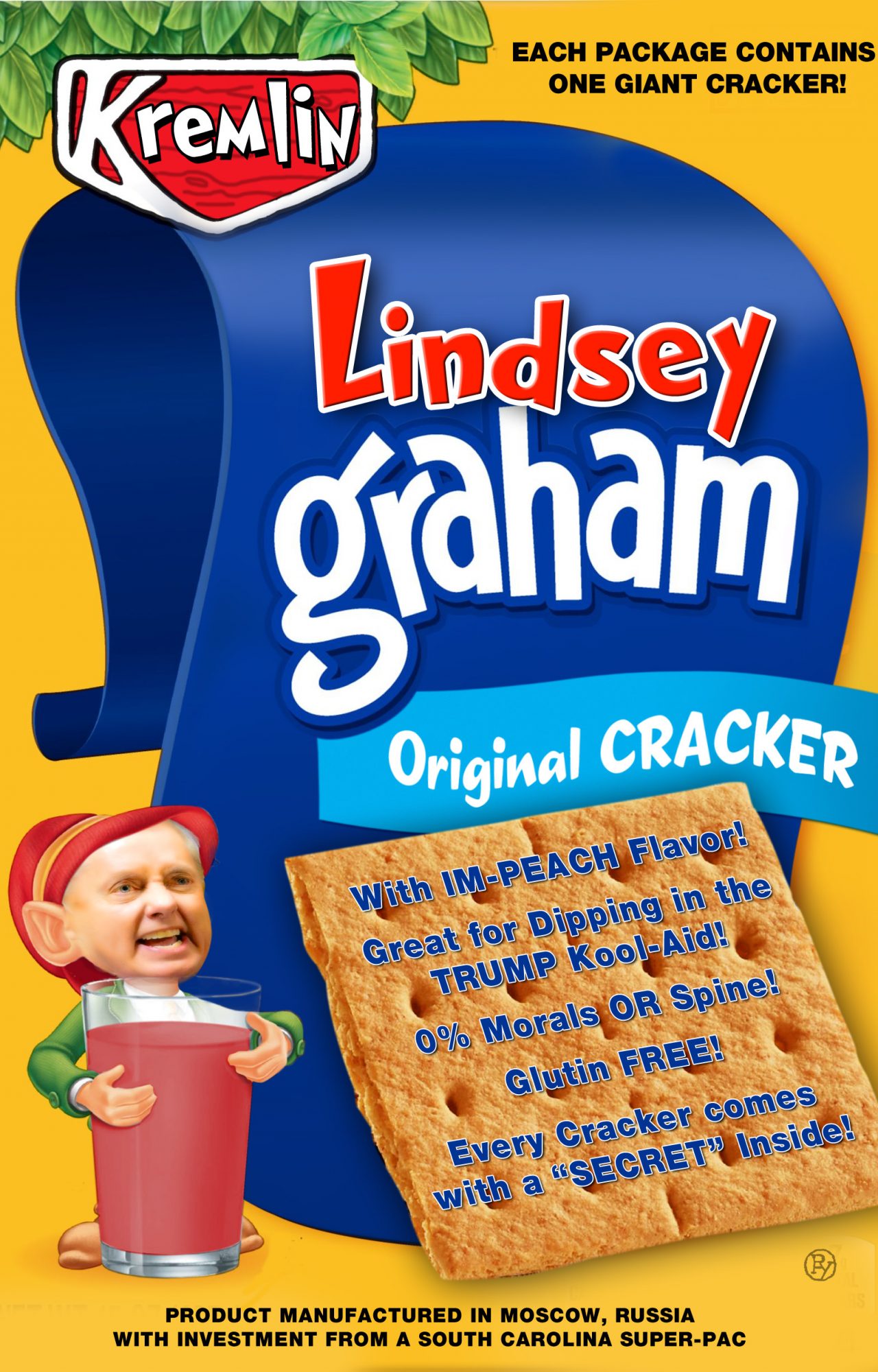 New From Kremlin! The Lindsey Graham Cracker: Perfect for Dipping into the Trump Kool-Aid