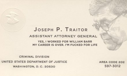 Barr Furious at Prank DOJ Business Cards